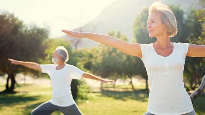 Senior Living Residents Doing Yoga