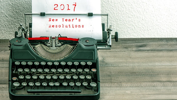 New Year's Resolutions On Typewriter