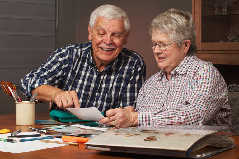 couple learning about their family history