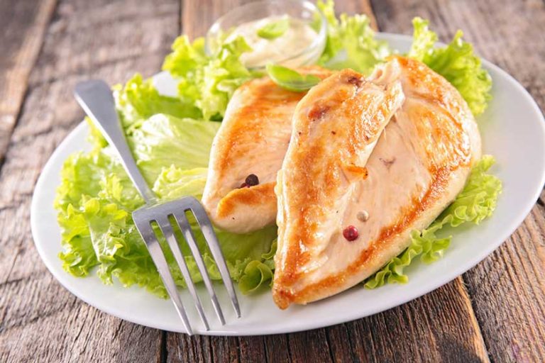 chicken breast fillet and salad