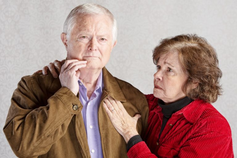 Worried Elderly Couple Normal Forgetfulness Vs. Dementia In Seniors