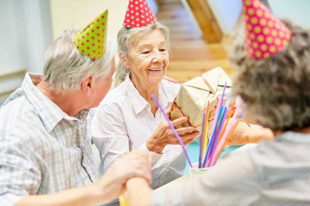 Senior celebrates her birthday with friends and looks forward to a gift