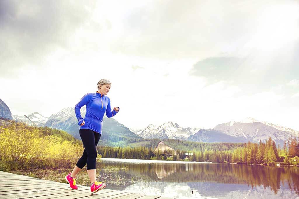 Senior woman running Senior woman running