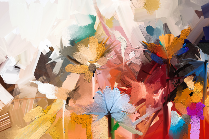 Abstract colorful oil, acrylic painting of spring flower. Hand p How Specific Colors Affect Seniors With Dementia