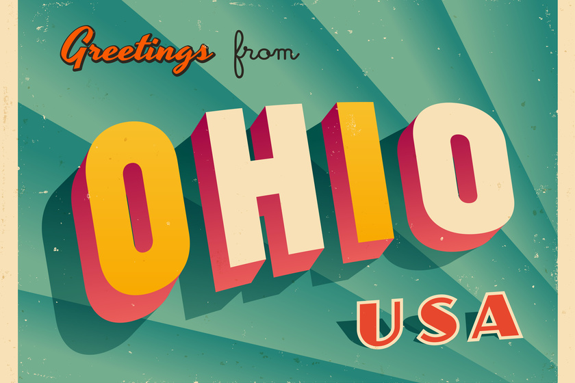 Vintage Touristic Greetings from Ohio, USA Postcard – Vector EPS Vintage Touristic Greetings from Ohio, USA Postcard - Vector EPS