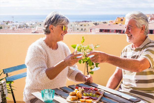 nice couple of retired adult stay together