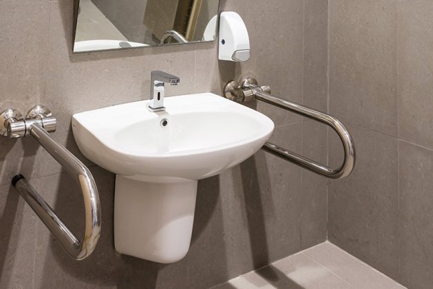 Interior of bathroom for the disabled or elderly people