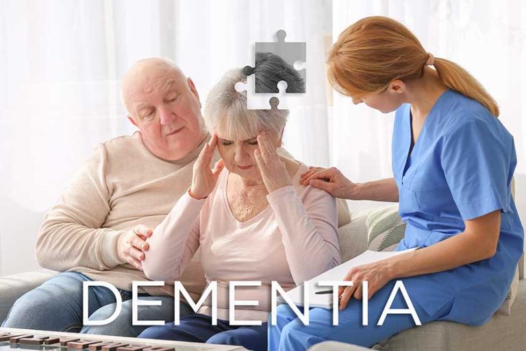 Caregiver with elderly people suffering from mental disability in nursing home Caregiver with elderly people suffering from mental disability in nursing home