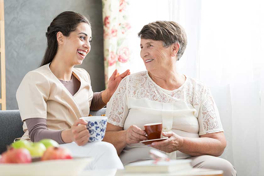 Nurse and senior having fun Nurse and senior having fun
