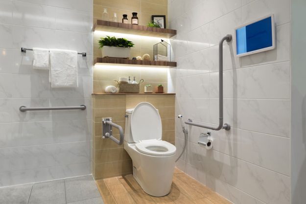 Interior of bathroom for the disabled