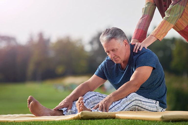 Man in the park with Massage Man in the park with Massage