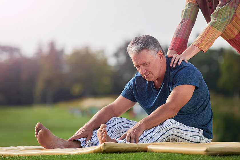 Man in the park with Massage Man in the park with Massage
