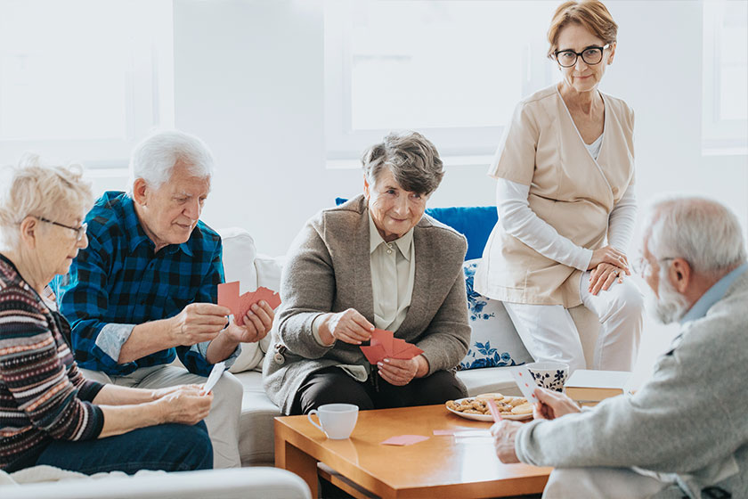 Senior Friends playing cards Senior Friends playing cards