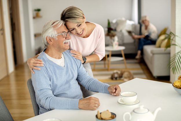 Happy mature man enjoying