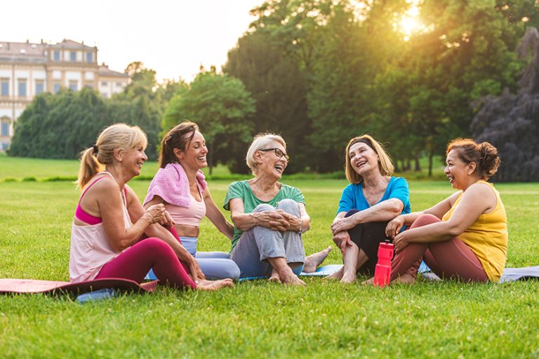 Multiethnic group of senior women