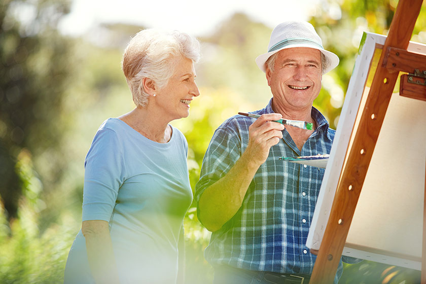 She loves watching him paint