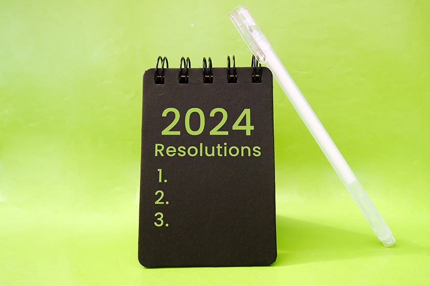 2024 Happy New Year with Resolution notebook