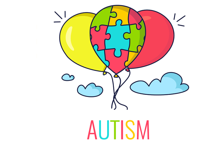 Autism concept with balloons