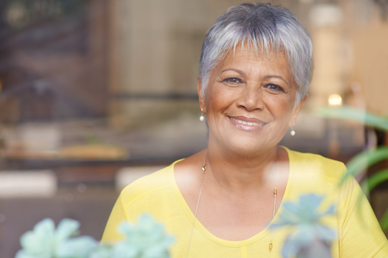 Enjoying the citys sights from indoors