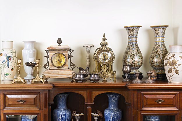 Antique vases and clocks Antique vases and clocks