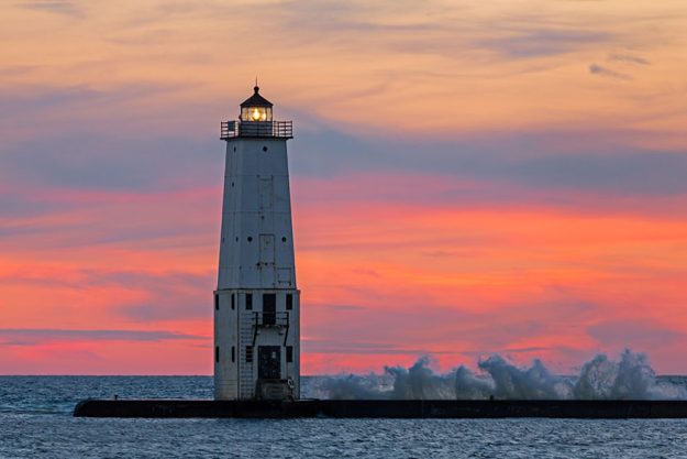 Frankfort Lighthouse Sundown Frankfort Lighthouse Sundown