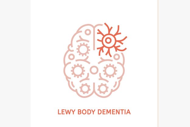 Vector dementia icon in outline style.
