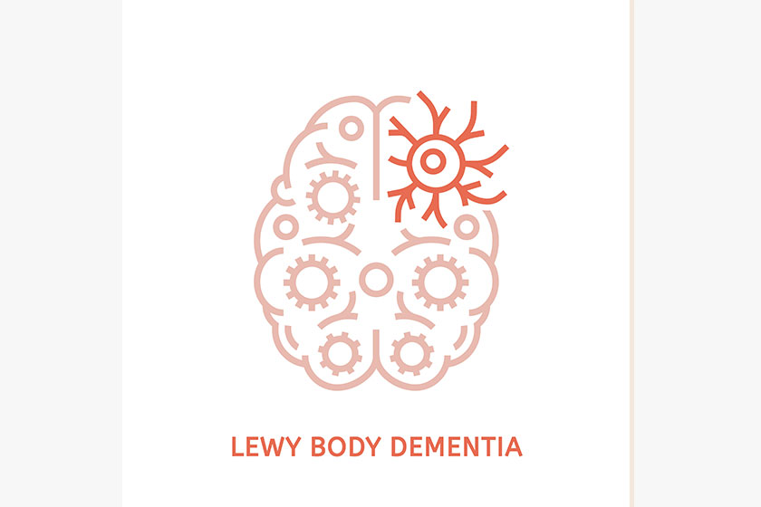 Vector dementia icon in outline style.