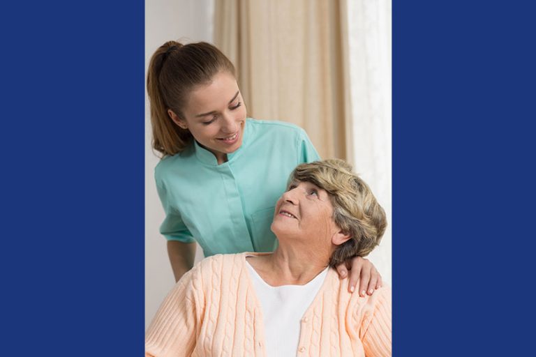 Professional carer nursing senior lady Professional carer nursing senior lady