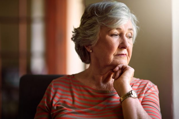 Senior woman, worry and thinking at window with memory, ideas and home on living room sofa. Elderly lady, remember and think with decision, depression and retirement on lounge chair, house and fear Senior woman, worry and thinking at window with memory, ideas and home on living room sofa. Elderly lady, remember and think with decision, depression and retirement on lounge chair, house and fear