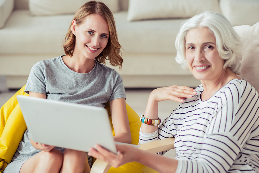 positive-woman-resting-with-her-granddaughter positive-woman-resting-with-her-granddaughter