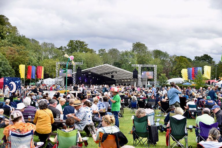 Crowds of Festival Goers at The 2023 Cambridge folk festival