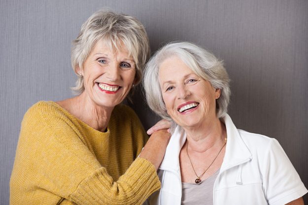 Two happy senior ladies