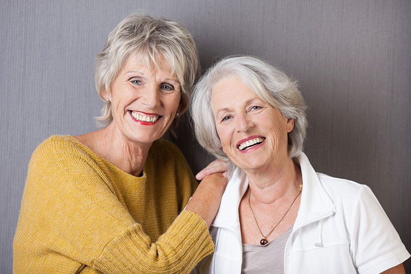 Two happy senior ladies