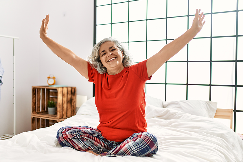 middle-age-grey-haired-woman-smiling Middle age grey-haired woman smiling