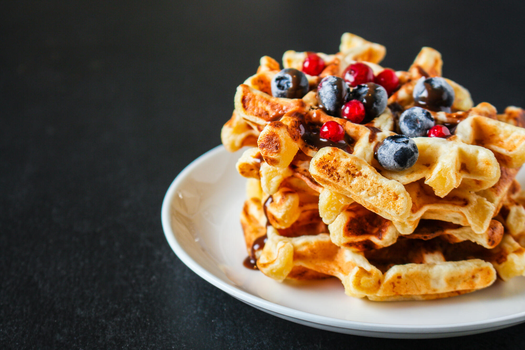 Waffles,Sweet,Dessert,Menu,Concept,Healthy,Eating.,Food,Background,Top