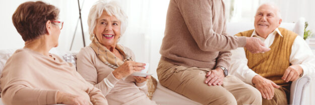 Seniors,Having,Tea,Party,-,Panorama,In,Beige,And,White